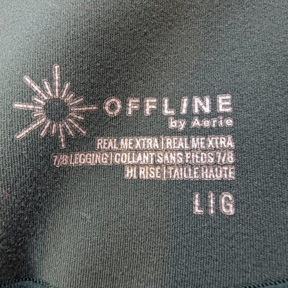 Offline by Aerie Real Me Extra‎ 7/8 Leggings, High Rise, Dark Green, L